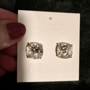 Kate Spade Clear Round-Square Stud Earrings~NEW!